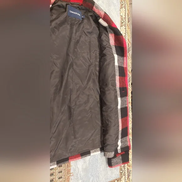 Calvin Klein Red and Black Plaid Jacket - Picture 7 of 10